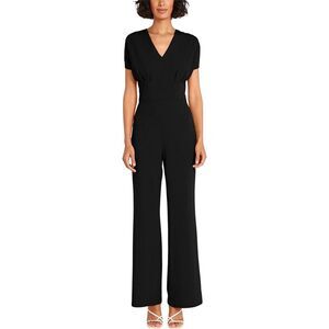 Maggy London Womens V Neck Jumpsuit